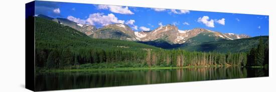 Lake with Mountain Range in the Background, Sprague Lake, Rocky Mountain National Park, Colorado-null-Premier Image Canvas