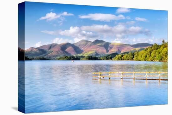 Lake with Mountains in the Background, Derwent Water, Lake District National Park, Cumbria, England-null-Premier Image Canvas