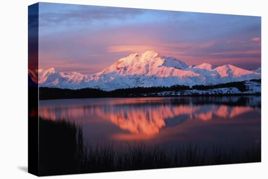 Lake with Mt McKinley, Denali National Park and Preserve, Alaska, USA-Hugh Rose-Premier Image Canvas