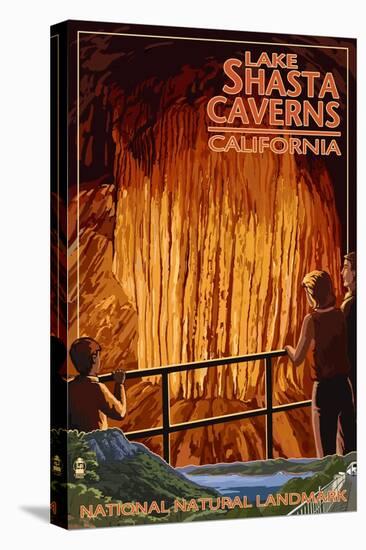 Lakehead, California - Cavern and Lake Scene - National Natural Landmark-Lantern Press-Stretched Canvas