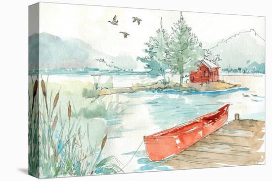 Lakehouse II Red-Anne Tavoletti-Stretched Canvas