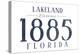 Lakeland, Florida - Established Date (Blue)-Lantern Press-Stretched Canvas