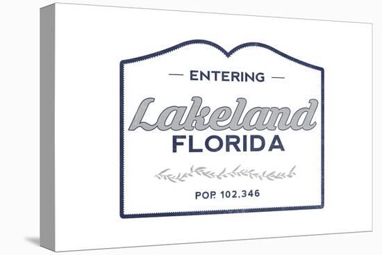 Lakeland, Florida - Now Entering (Blue)-Lantern Press-Stretched Canvas