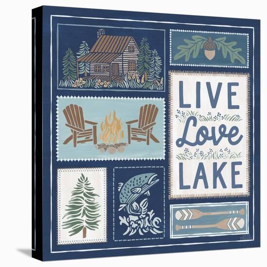 Lakeside Days VIII Blue-Laura Marshall-Stretched Canvas