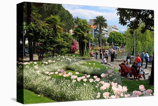 Lakeside Promenade of Locarno, Lake Maggiore, Canton of Ticino, Switzerland-null-Stretched Canvas