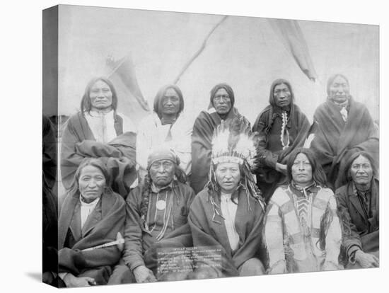 Lakota Indian Chiefs who Met General Miles to End Indian War Photograph - Pine Ridge, SD-Lantern Press-Stretched Canvas
