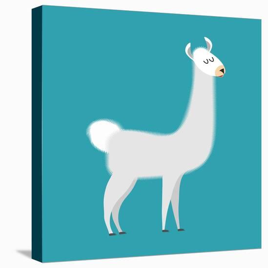 Lama Isolated. Cute Alpaca Animal. South American Mammal-popaukropa-Stretched Canvas