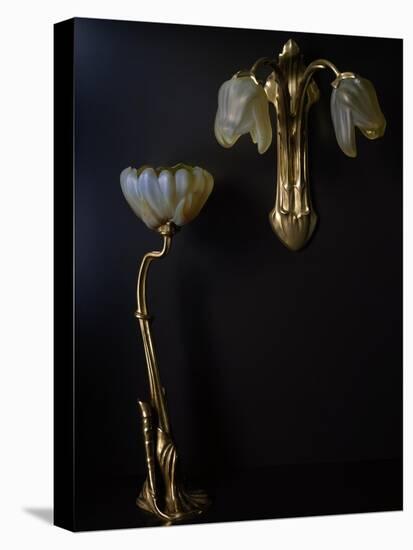 Lamp and Wall Light in Gilded Bronze and Glass in Shape of Lilies-Louis Majorelle-Premier Image Canvas