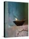Lamp in a Little Shrine Outside Traditional House, Varanasi, India-Keren Su-Premier Image Canvas