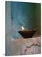 Lamp in a Little Shrine Outside Traditional House, Varanasi, India-Keren Su-Premier Image Canvas