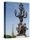Lamp on the Alexandre Iii Bridge and the Eiffel Tower, Paris, France, Europe-Richard Nebesky-Premier Image Canvas