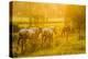 Lancaster County, Pennsylvania. Team of horses walking along a fence-Jolly Sienda-Premier Image Canvas