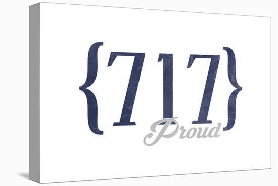 Lancaster, Pennsylvania - 717 Area Code (Blue)-Lantern Press-Stretched Canvas