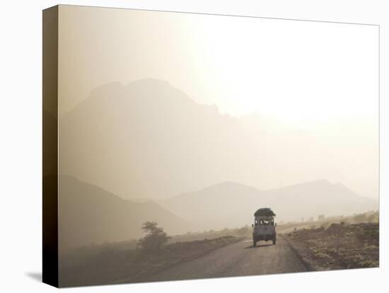 Land Cruiser Driving Along Dusty Road, Between Zagora and Tata, Morocco, North Africa, Africa-Jane Sweeney-Premier Image Canvas