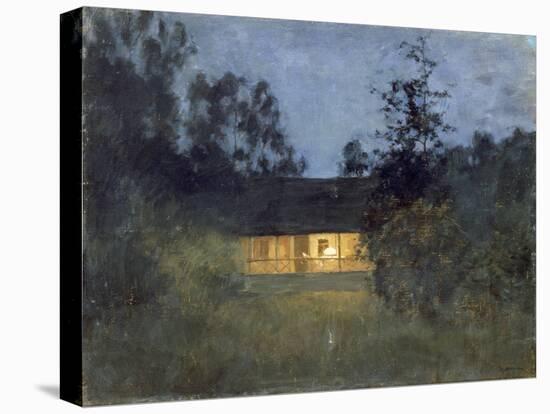 Landhaus in der Abenddämmerung. 1890-er Jahre-Isaak Iljitsch Lewitan-Premier Image Canvas
