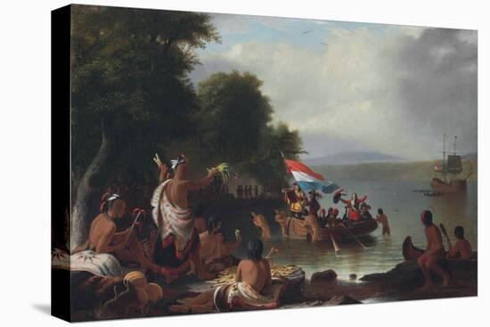 Landing of Henry Hudson, 1609, at Verplanck Point, New York, 1835 (Oil on Canvas)-Robert Walter Weir-Premier Image Canvas