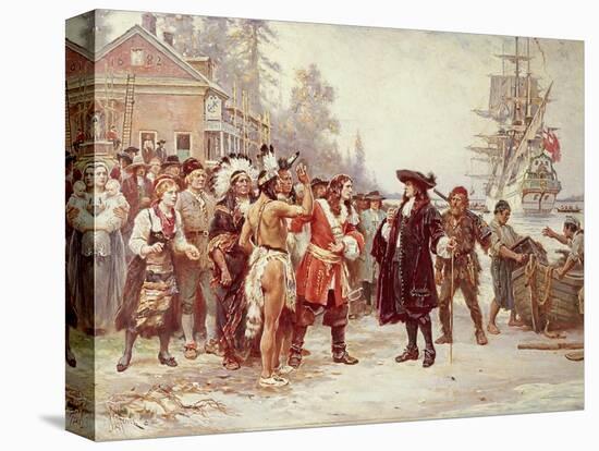 Landing of William Penn, 1682-Jean Leon Gerome Ferris-Premier Image Canvas