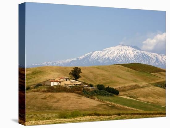 Landscape around Enna with Mount Etna in the Background, Enna, Sicily, Italy, Europe-Levy Yadid-Premier Image Canvas