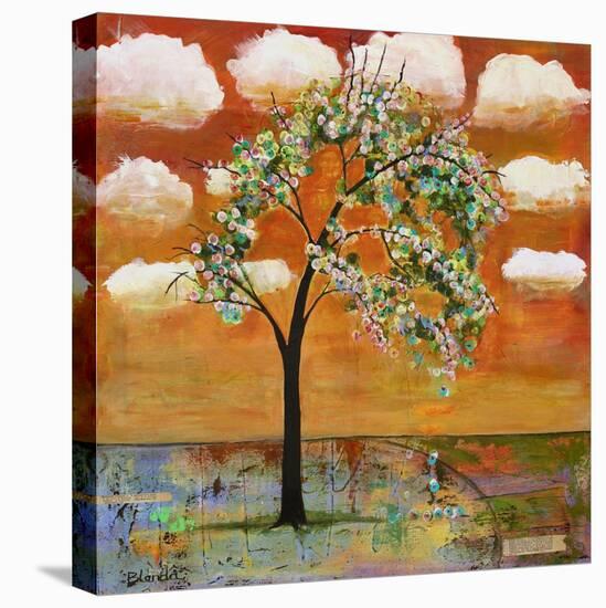 Landscape Art Tree Patterned Tangerine Tango Sky-Blenda Tyvoll-Stretched Canvas