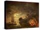 Landscape by the Light of the Moon (Oil on Canvas)-Claude Joseph Vernet-Premier Image Canvas