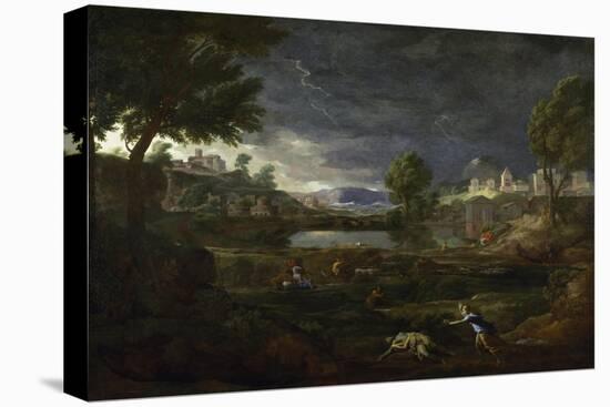 Landscape During a Thunderstorm with Pyramus and Thisbe, 1651-Nicolas Poussin-Premier Image Canvas