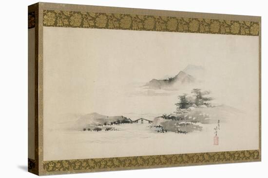 Landscape, Edo Period, C.1801-02 (Ink and Colour on Paper Mounted as Hanging Scroll)-Katsushika Hokusai-Premier Image Canvas