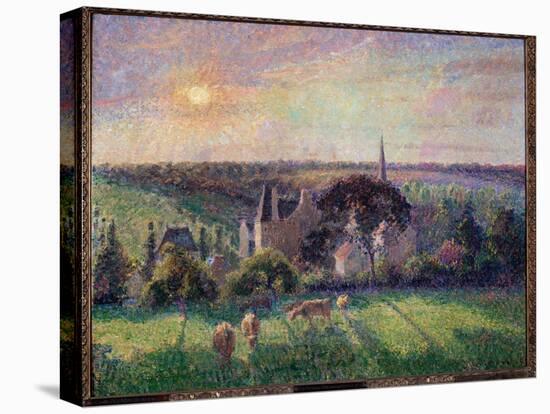 Landscape in Eragny, Church and Farm Painting by Camille Pissarro (1830-1903) 1895 Sun. 0,6X0,73 M-Camille Pissarro-Premier Image Canvas