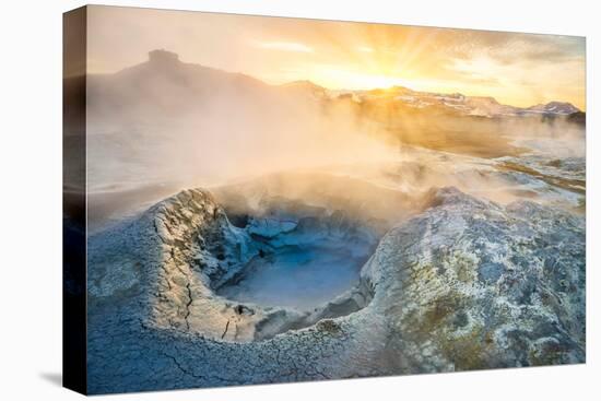 Landscape of Geothermal Hot Springs, Mud Pots and Fumaroles, Namaskard by Lake Myvatn, Iceland-Ragnar Th Sigurdsson-Premier Image Canvas