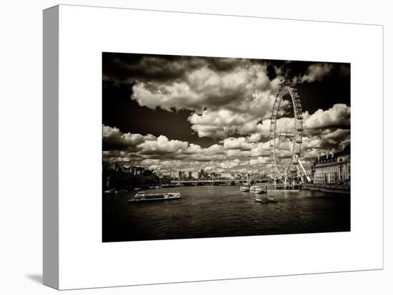 Landscape of River Thames with London Eye - Millennium Wheel - City of London - UK - England-Philippe Hugonnard-Stretched Canvas