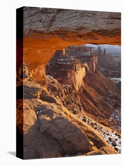 Landscape Through Mesa Arch at Sunrise, Canyonlands National Park, Moab, Utah, USA-Walter Bibikow-Premier Image Canvas