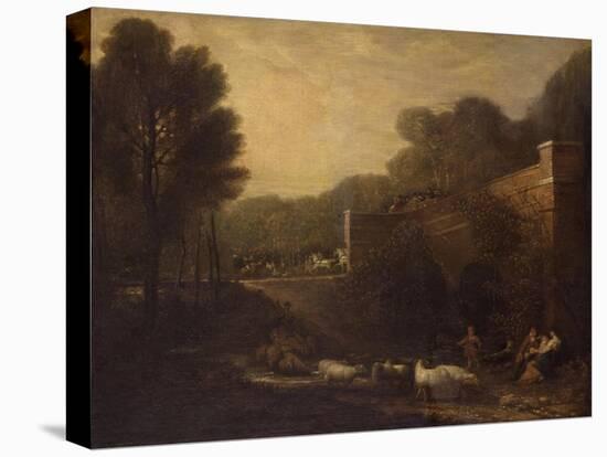 Landscape with a Coaching Party, 1791 (Oil on Canvas)-Benjamin West-Premier Image Canvas