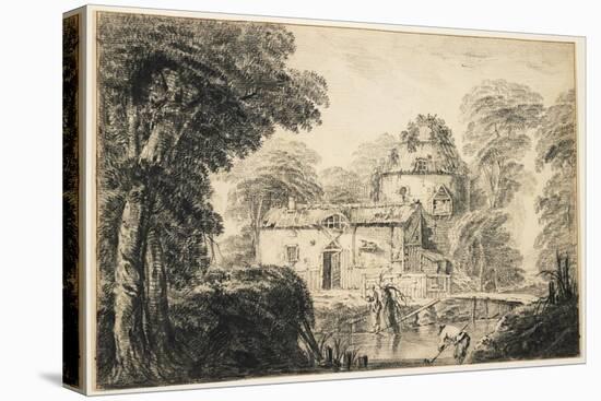 Landscape with a Cottage and Peasants, C. 1770-Jean Baptiste Pillement-Premier Image Canvas