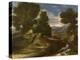 Landscape with a Man Scooping Water from a Stream, C.1637 (Oil on Canvas)-Nicolas Poussin-Premier Image Canvas