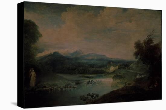 Landscape with a Waterfall, Ca 1714-Jean Antoine Watteau-Premier Image Canvas