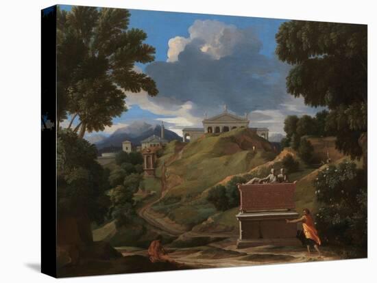 Landscape With Antique Tomb And Two Figures-Nicolas Poussin-Premier Image Canvas