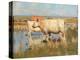 Landscape with Cattle, C.1883-85 (Oil on Canvas)-Joseph Crawhall-Premier Image Canvas