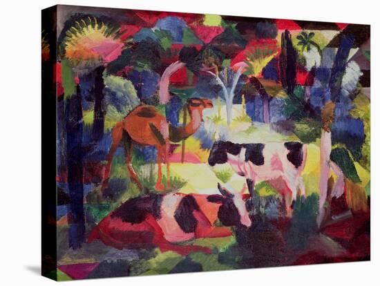 Landscape with Cows and a Camel-Auguste Macke-Premier Image Canvas