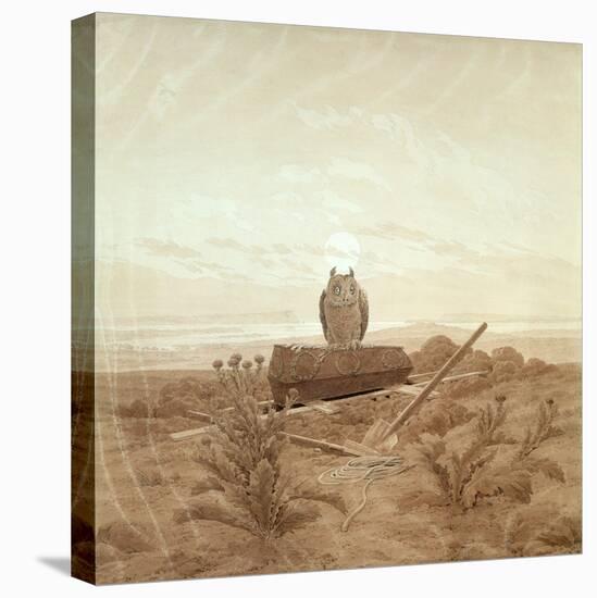 Landscape with Grave, Coffin and Owl-Caspar David Friedrich-Premier Image Canvas