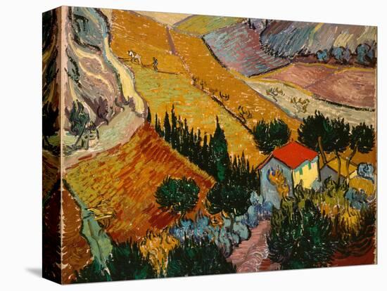 Landscape with House and Ploughman, 1889-Vincent van Gogh-Premier Image Canvas