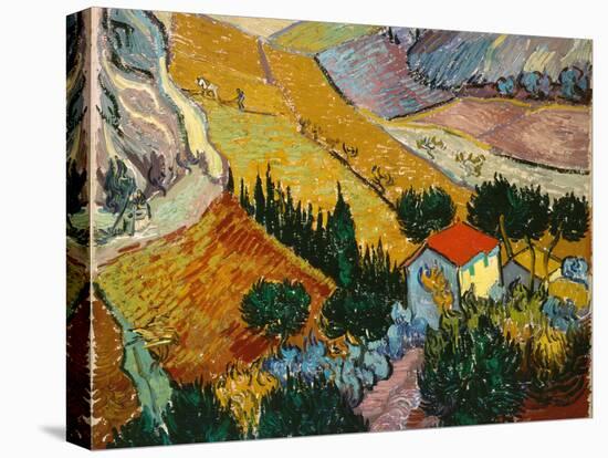 Landscape with House and Ploughman, 1889-Vincent van Gogh-Premier Image Canvas