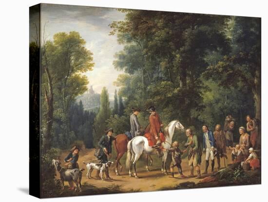 Landscape with Huntsmen and Beggars-Johann Andreas Herrlein-Premier Image Canvas