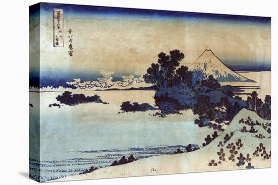 Landscape with Mount Fuji in the Background, Japanese Wood-Cut Print-Lantern Press-Stretched Canvas