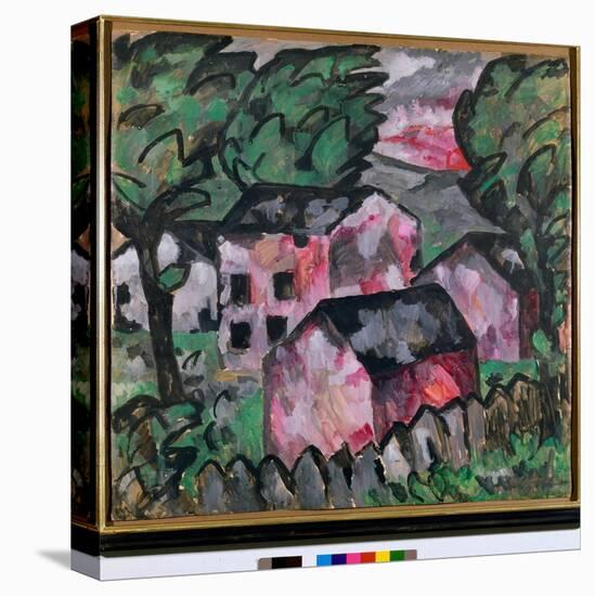 Landscape with Red Houses Painting by Kasimir Severinovich Malevich (Malevich, Malevic) (1878-1935)-Kazimir Severinovich Malevich-Premier Image Canvas