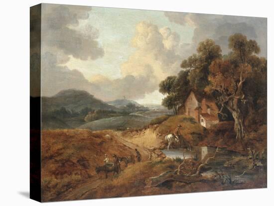 Landscape with Rustics and Donkeys on a Path-Thomas Gainsborough-Premier Image Canvas