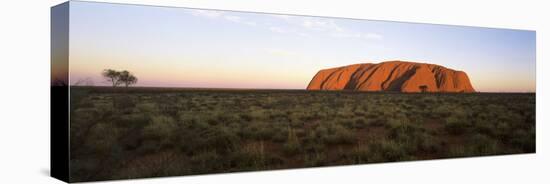 Landscape with Sandstone Formation at Dusk, Uluru, Uluru-Kata Tjuta National Park-null-Stretched Canvas