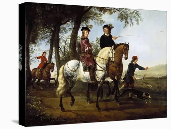 Landscape with Sportsmen Setting Out for the Hunt, Early 1650S-Aelbert Cuyp-Premier Image Canvas