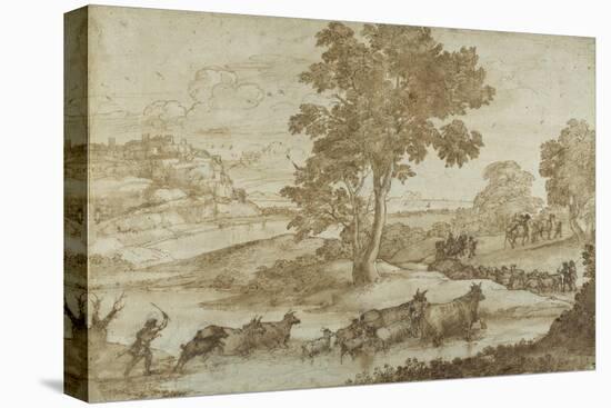 Landscape with the Journey of Jacob-Claude Lorraine-Premier Image Canvas