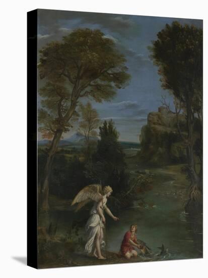 Landscape with Tobias Laying Hold of the Fish, C. 1612-Domenichino-Premier Image Canvas