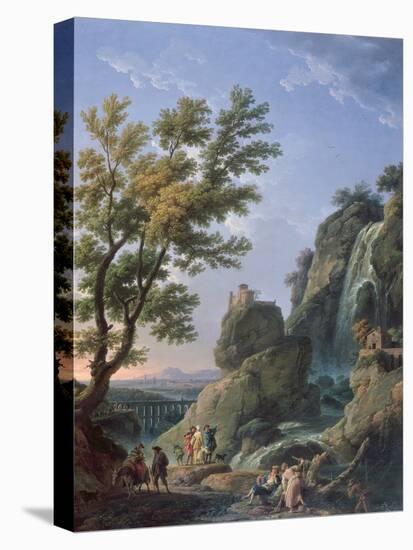 Landscape with Waterfall and Figures, 1768-Claude Joseph Vernet-Premier Image Canvas