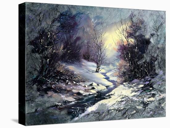 Landscape With Winter Wood Small River-balaikin2009-Stretched Canvas